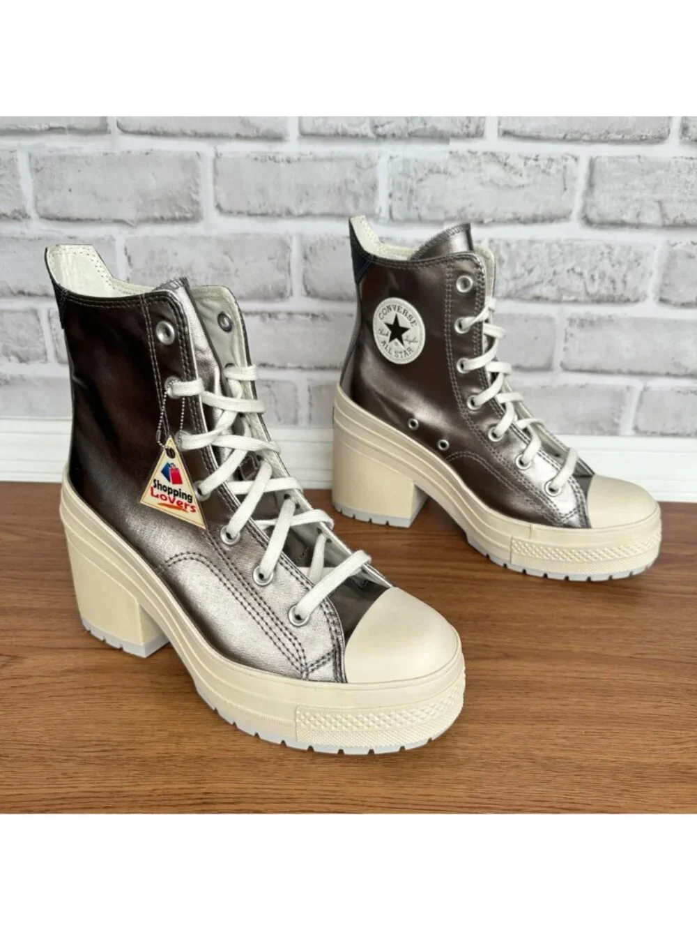 ⭐Converse Chuck 70 De Luxe Heel Sz 5 Mens Shoes Sneakers Metallic Silver A09896C